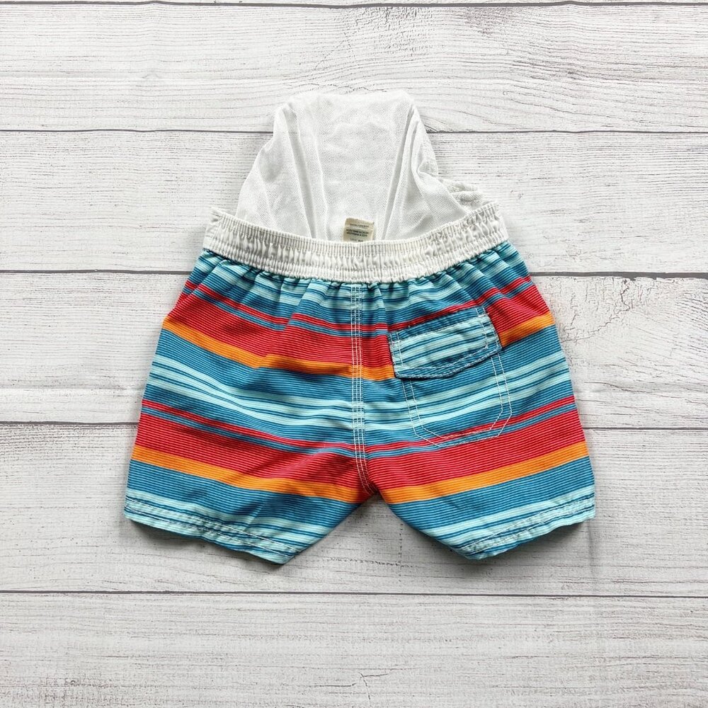 OshKosh B’gosh Toddler Boy Swim Trunks Striped Board Shorts 12-18 Months - Picture 4 of 5